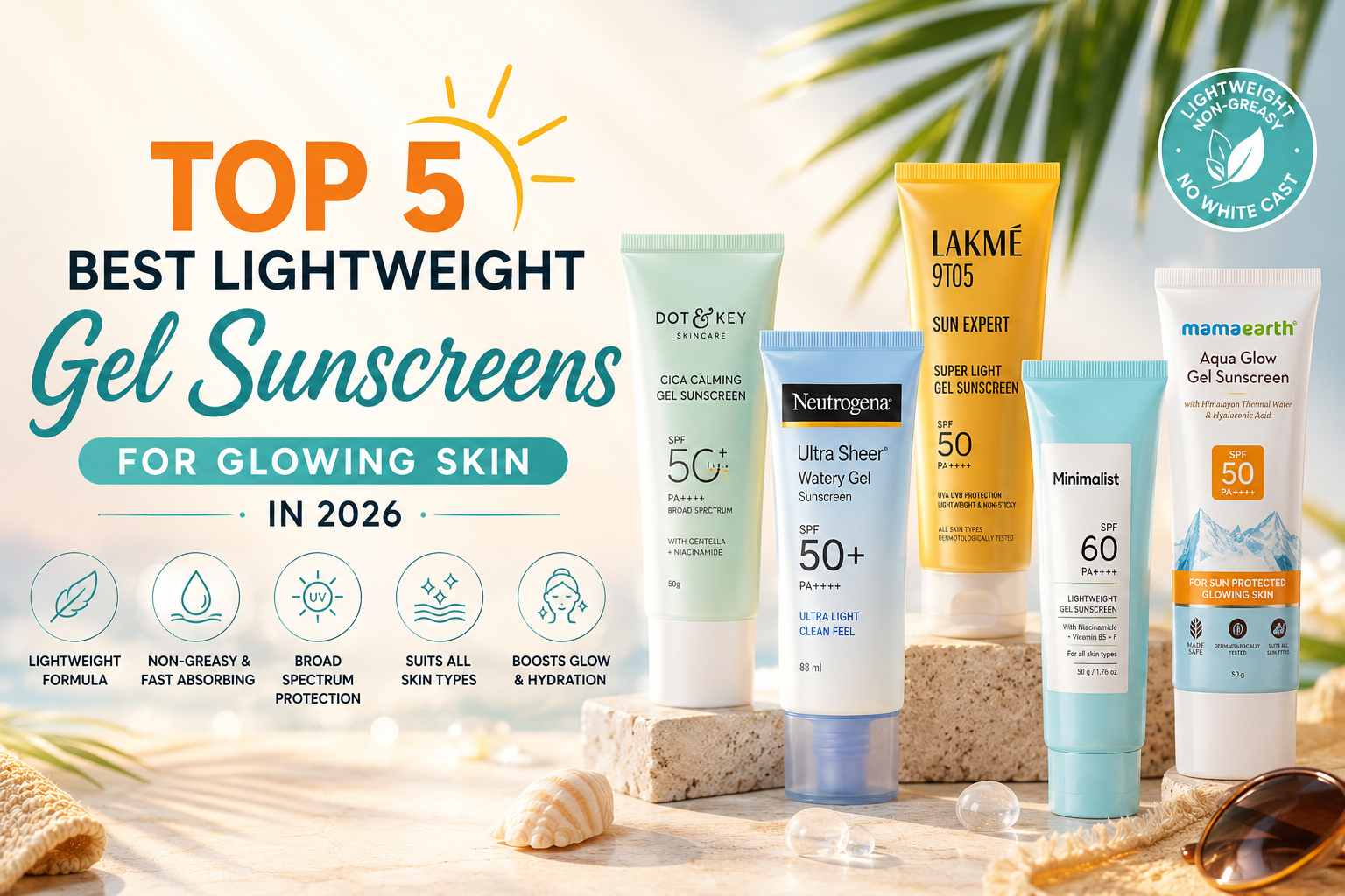 Top 5 Best Lightweight Gel Sunscreens for Glowing Skin in 2026