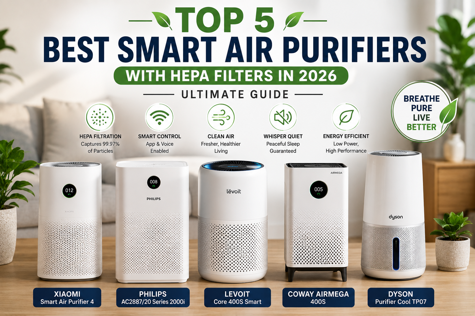 Top 5 Best Smart Air Purifiers with HEPA Filters in 2026: Ultimate Guide