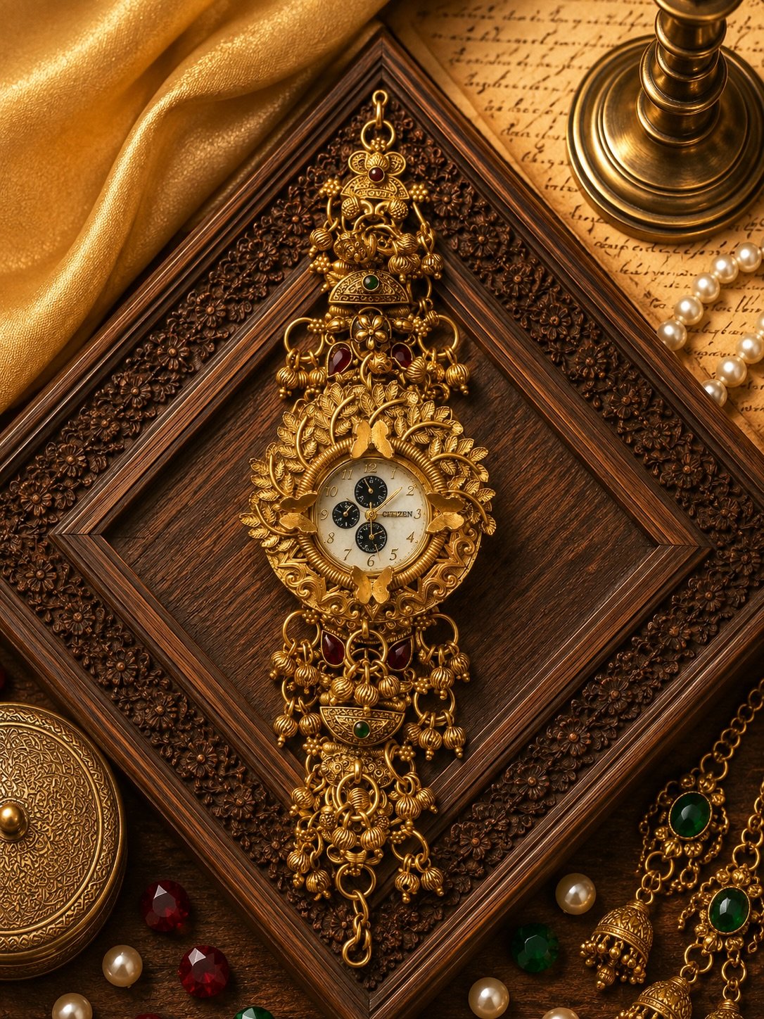 Traditional Kundan & Stone-Studded Ethnic Wrist Watch image 4